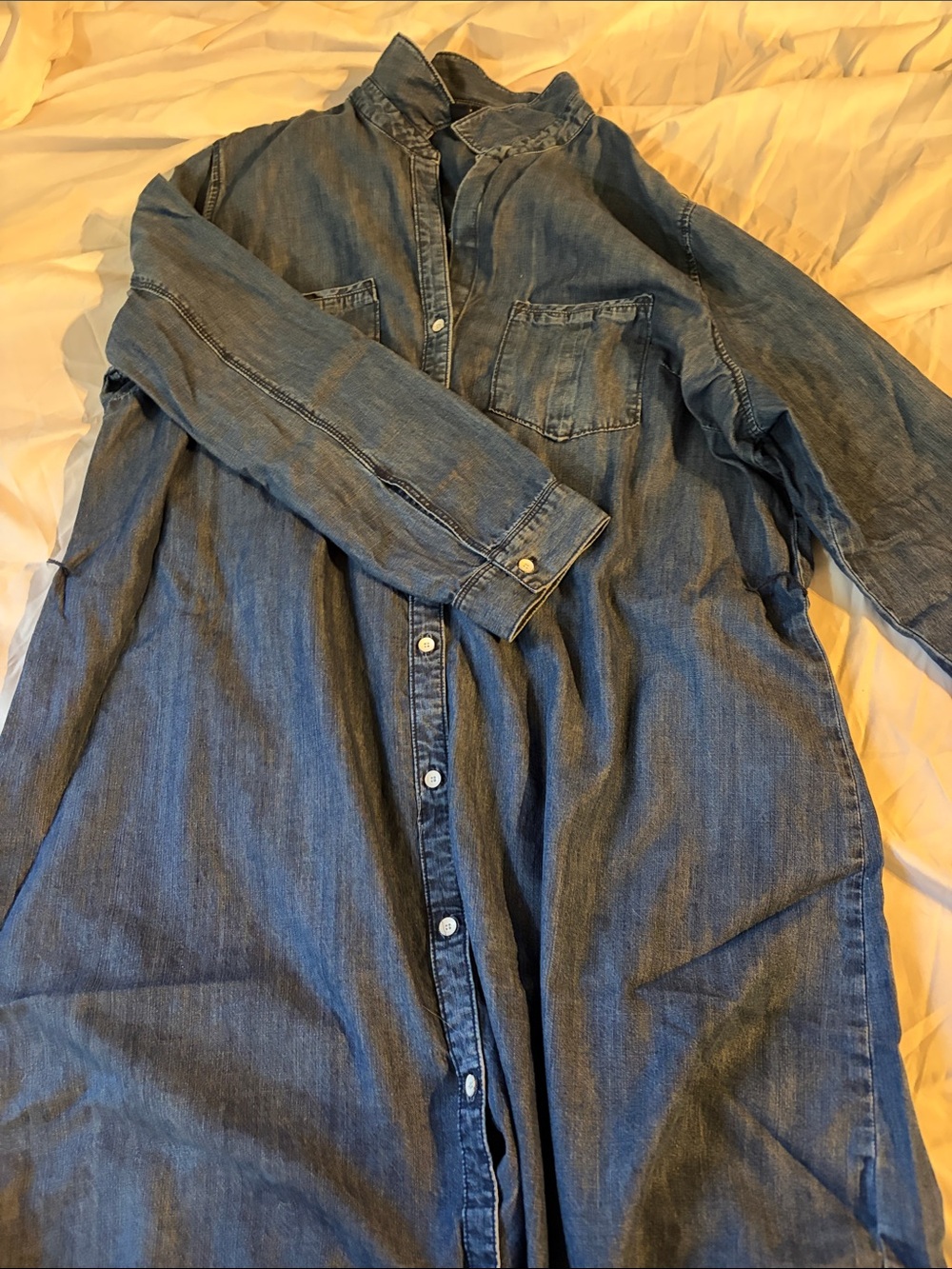 GAP Blue Denim Long Shirt Jacket